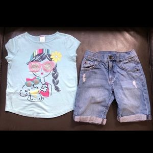 Girls Gymboree Size 5 Top Jean Shorts